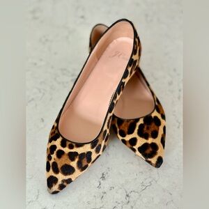 J Crew Leopard Print Calf Hair Flats size 7 Never worn!